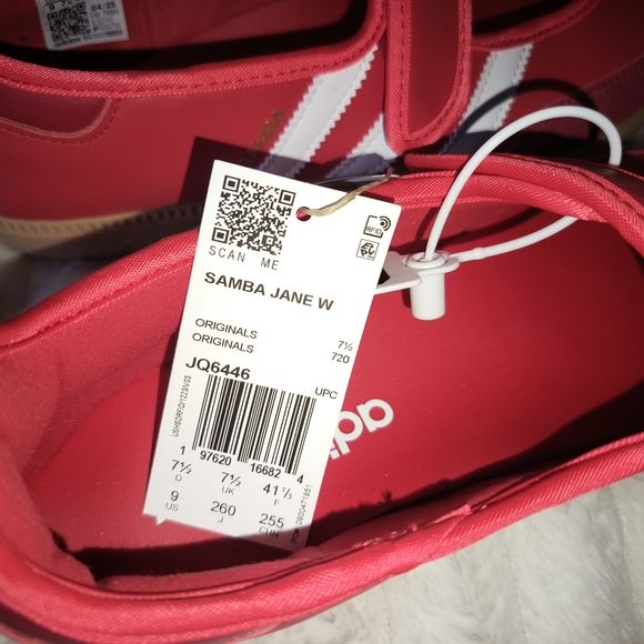 Adidas Samba Jane Women’s Mary Jane Sneakers in Red Size 9 - Picture 2 of 8